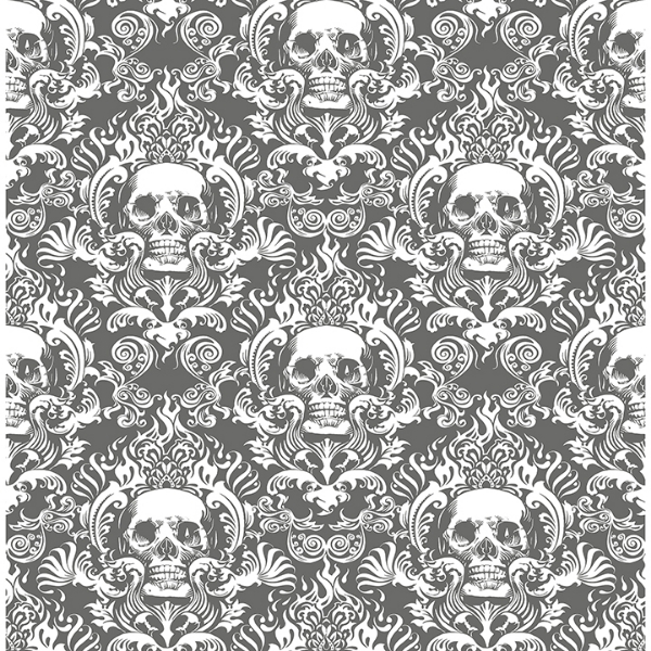 Picture of Skulls Grey Fieri Novelty Peel and Stick Wallpaper
