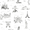 Picture of Landmark Travelers Toille Black Novelty Peel and Stick Wallpaper