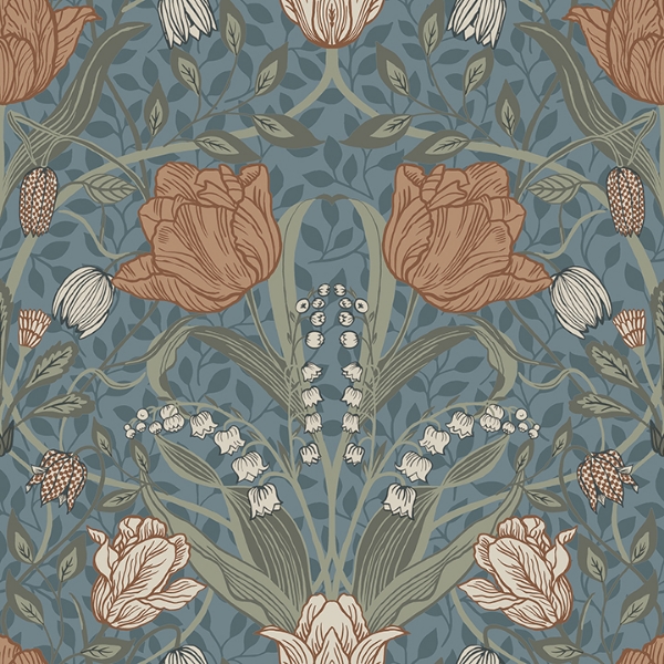 Picture of Fillippa Blue Tulip Wallpaper