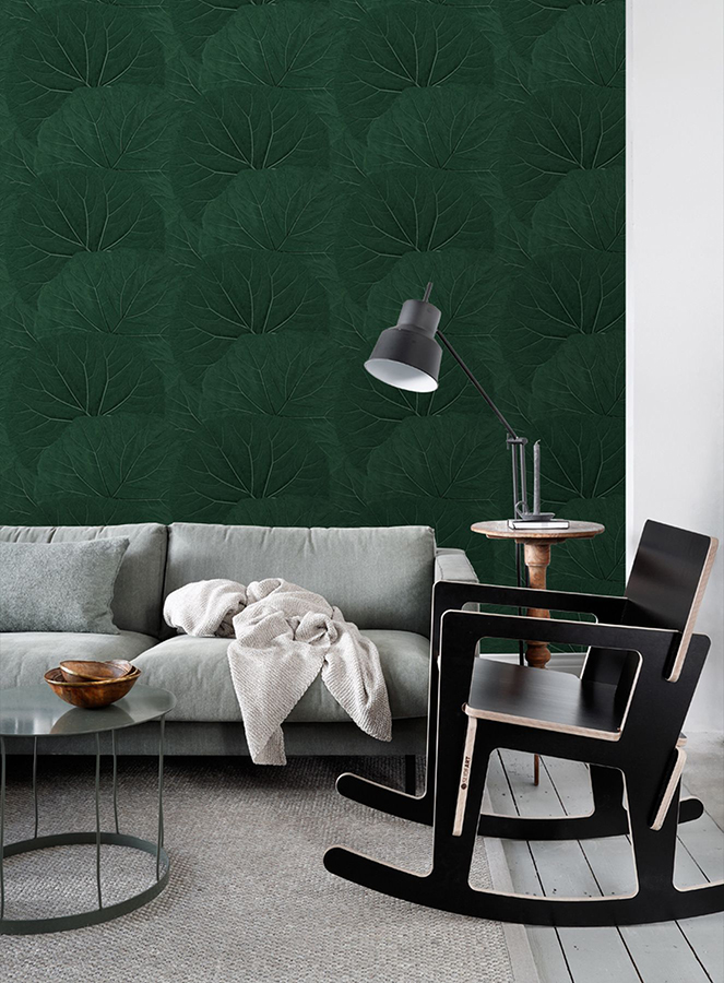 DD138997 - Xylem Evergreen Large Leaves Wallpaper - by ESTA Home