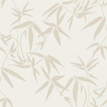 Picture of Guadua Beige Bamboo Leaves Wallpaper