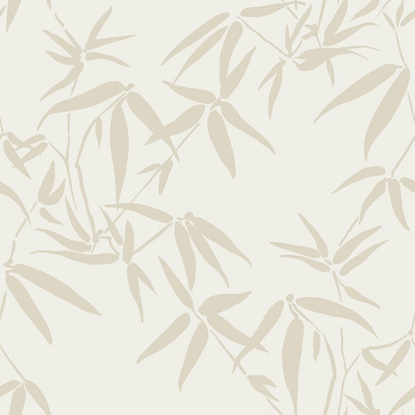 Picture of Guadua Beige Bamboo Leaves Wallpaper