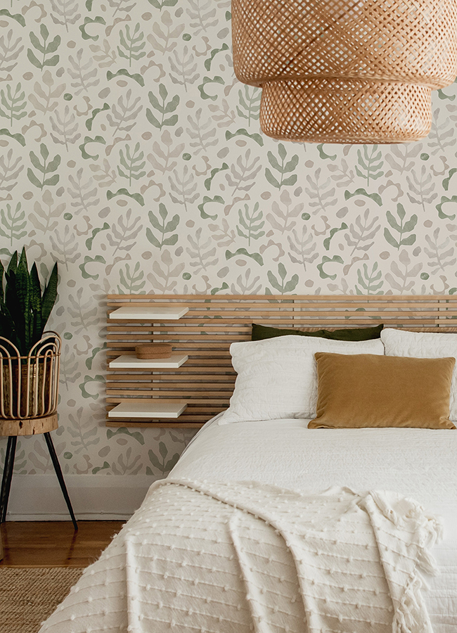 NUS4937 - Neutral Green Mira Peel and Stick Wallpaper - by NuWallpaper