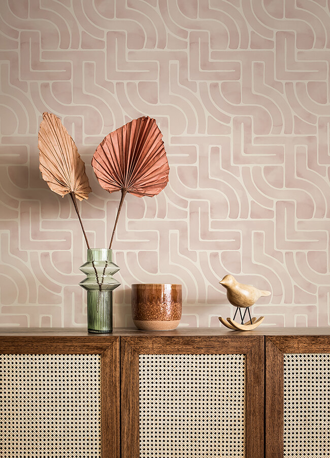 NUS4935 Blush Blythe Peel and Stick Wallpaper by NuWallpaper