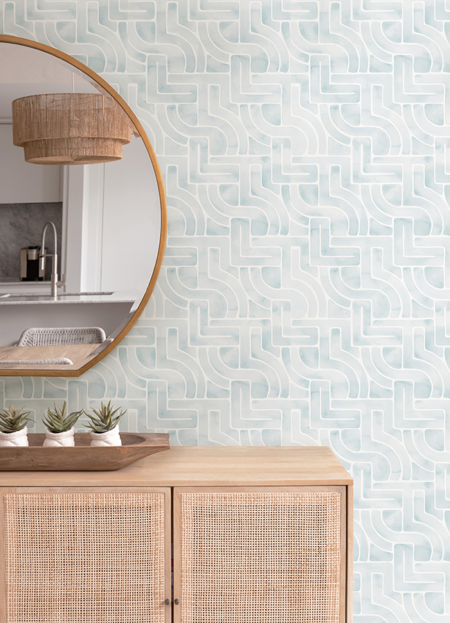 NUS4934 Blue Blythe Peel and Stick Wallpaper by NuWallpaper
