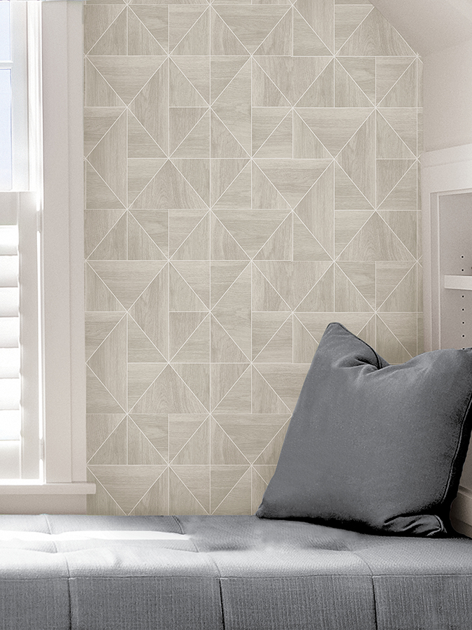 NUS4408 - Taupe Lazlo Peel and Stick Wallpaper - by NuWallpaper