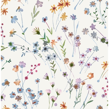 Picture of Heidi Peach Watercolor Florals Wallpaper