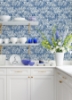 Picture of Dori Blue Painterly Floral Wallpaper