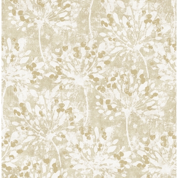 Picture of Dori Gold Painterly Floral Wallpaper