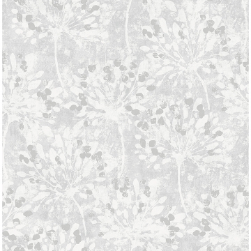 Picture of Dori Light Grey Painterly Floral Wallpaper