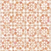 Picture of Izeda Coral Floral Tile Wallpaper