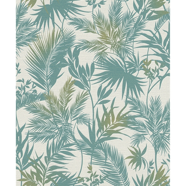 Picture of Saura Teal Frond Wallpaper