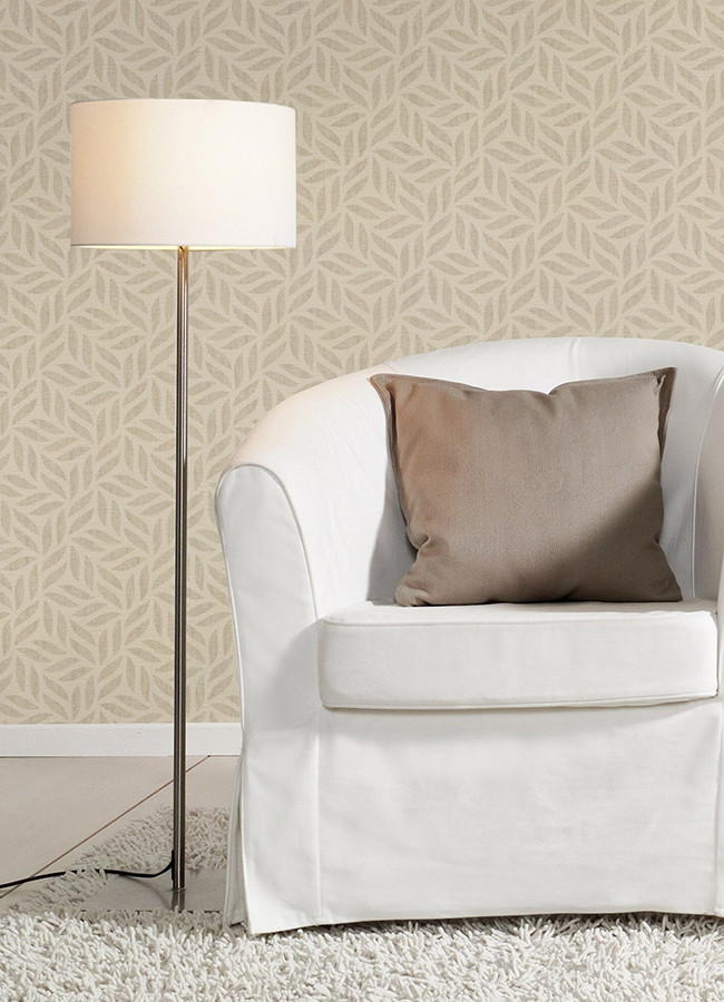 2980704648 Sagano Light Brown Leaf Wallpaper by Advantage