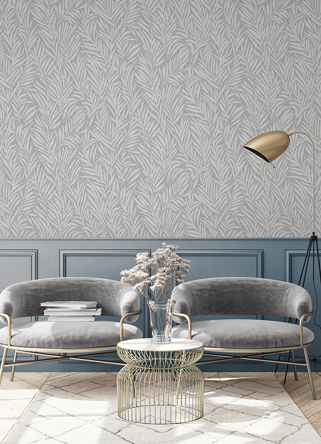 2980M52509 Holzer Grey Fern Wallpaper by Advantage