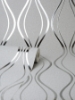 Picture of Odie Silver Contour Wave Wallpaper