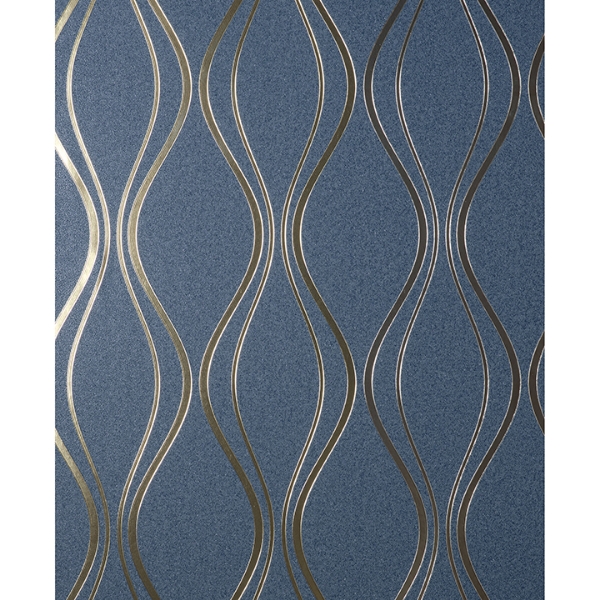 Picture of Odie Blue Contour Wave Wallpaper