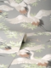 Picture of Saura Light Grey Cranes Wallpaper