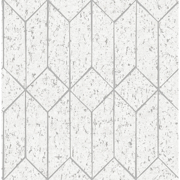 Picture of Hayden White Concrete Trellis Wallpaper