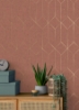Picture of Hayden Raspberry Concrete Trellis Wallpaper
