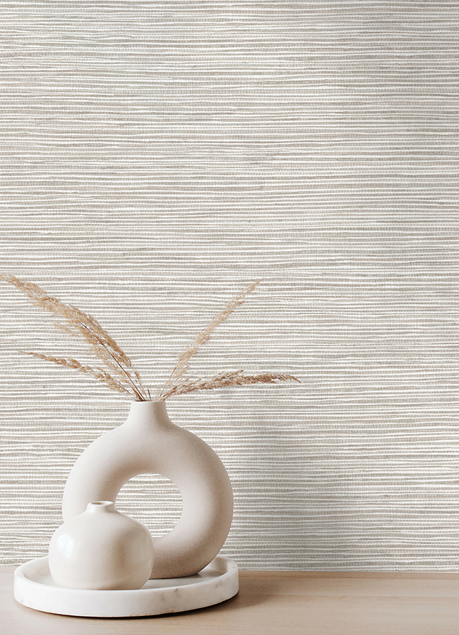 412526714 Alton Light Grey Faux Grasscloth Wallpaper by Advantage