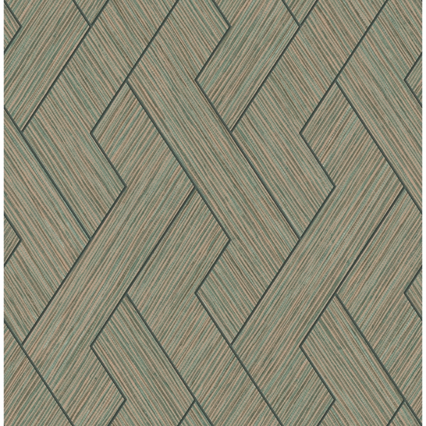 Picture of Ember Copper Geometric Basketweave Wallpaper