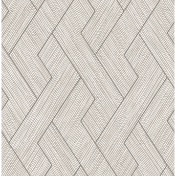 Picture of Ember Light Grey Geometric Basketweave Wallpaper