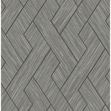 Picture of Ember Grey Geometric Basketweave Wallpaper