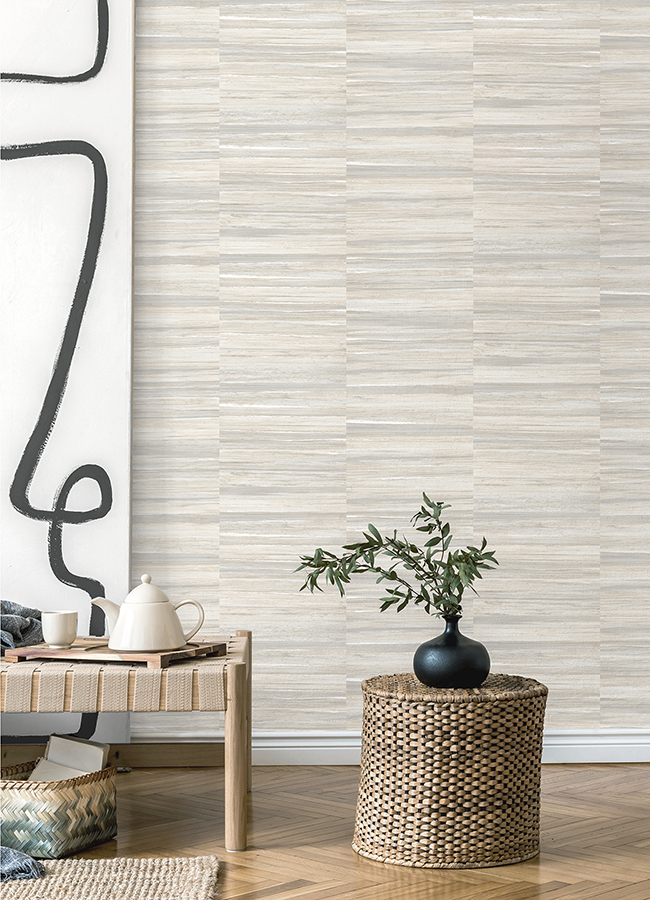 4125-26744 - Rowan White Faux Grasscloth Wallpaper - by Advantage