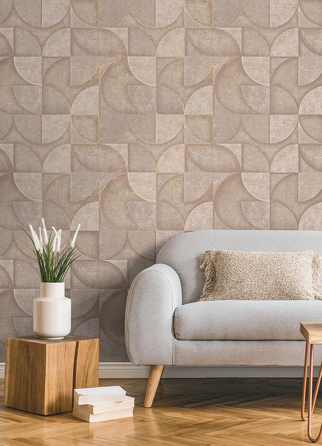 412526748 Addison Blush Retro Geo Wallpaper by Advantage