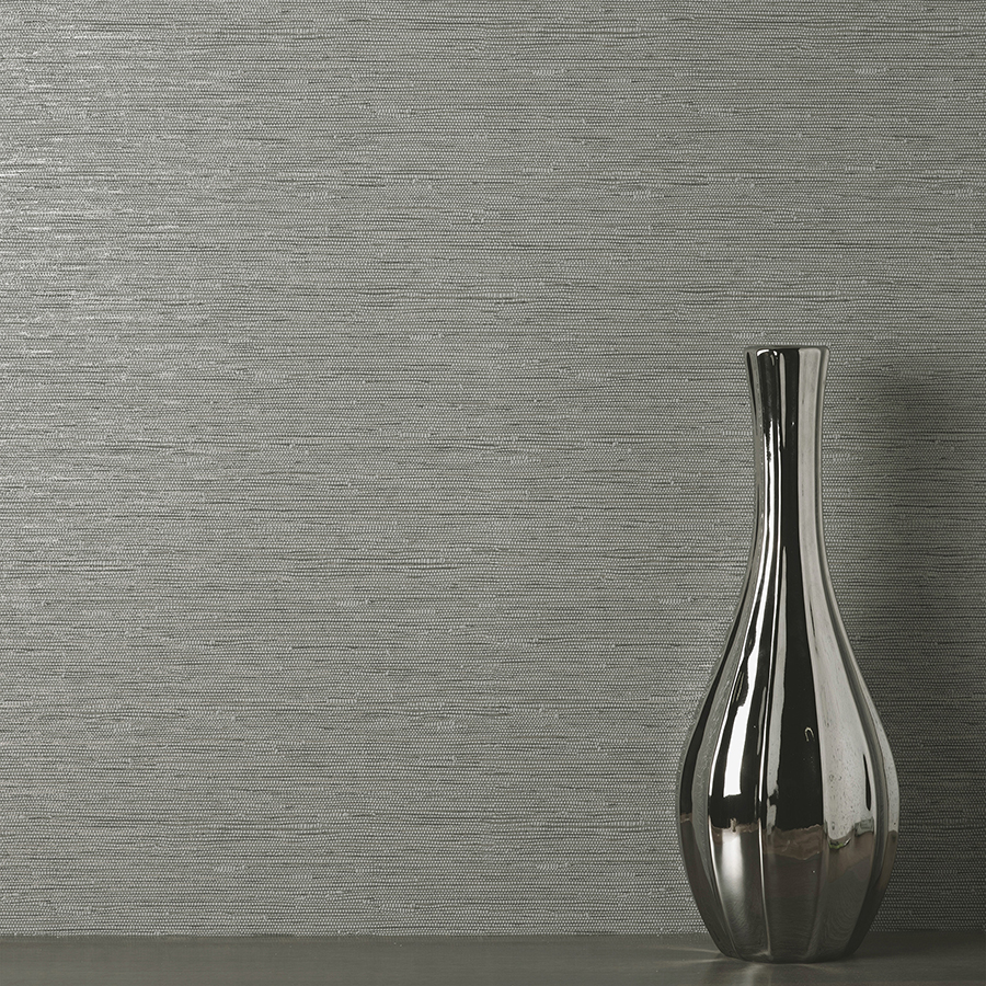 FD43155 Mephi Grey Grasscloth Wallpaper by Fine Decor