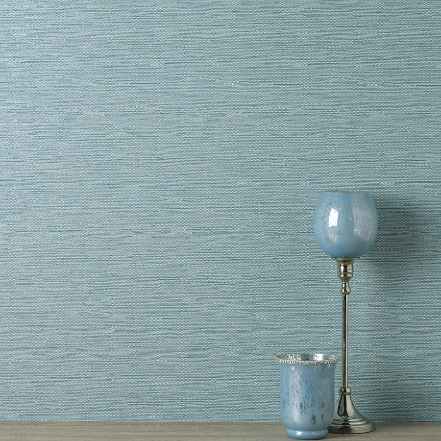 FD43157 Mephi Teal Grasscloth Wallpaper by Fine Decor