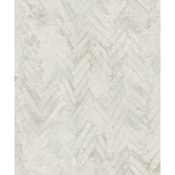 Picture of Amesemi Off-White Distressed Herringbone Wallpaper
