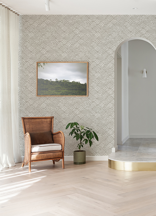 410586620 Helene Silver Glitter Geometric Wallpaper by AStreet Prints