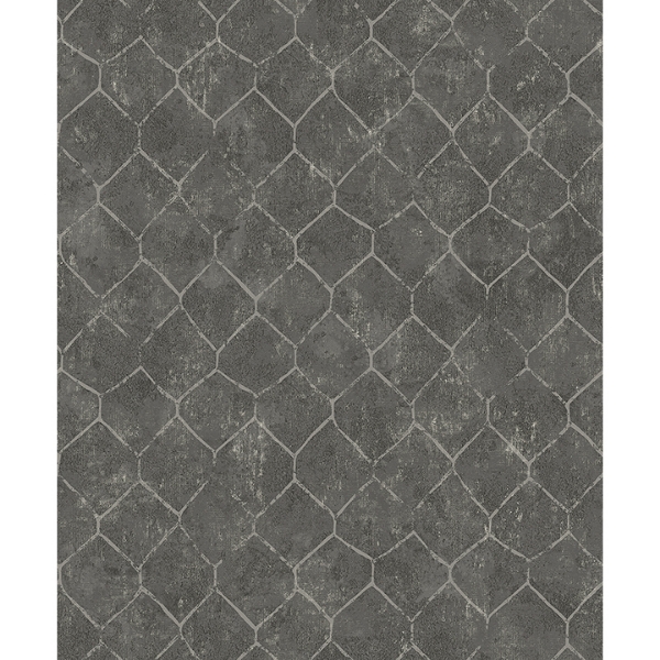 Picture of Rauta Pewter Hexagon Tile Wallpaper