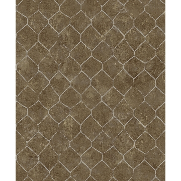 Picture of Rauta Brass Hexagon Tile Wallpaper