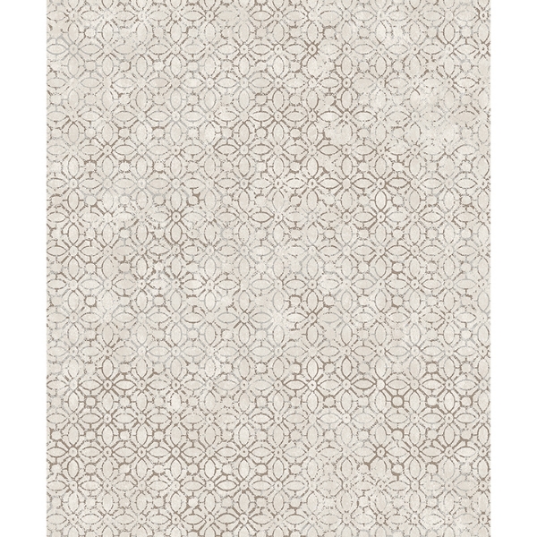 Picture of Khauta Silver Floral Geometric Wallpaper