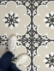 Picture of Black Daphne Peel and Stick Floor Tiles