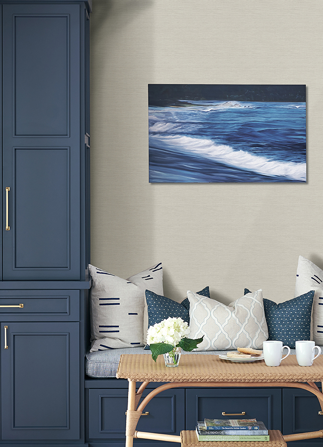 404624281 Agave Light Grey Faux Grasscloth Wallpaper by AStreet