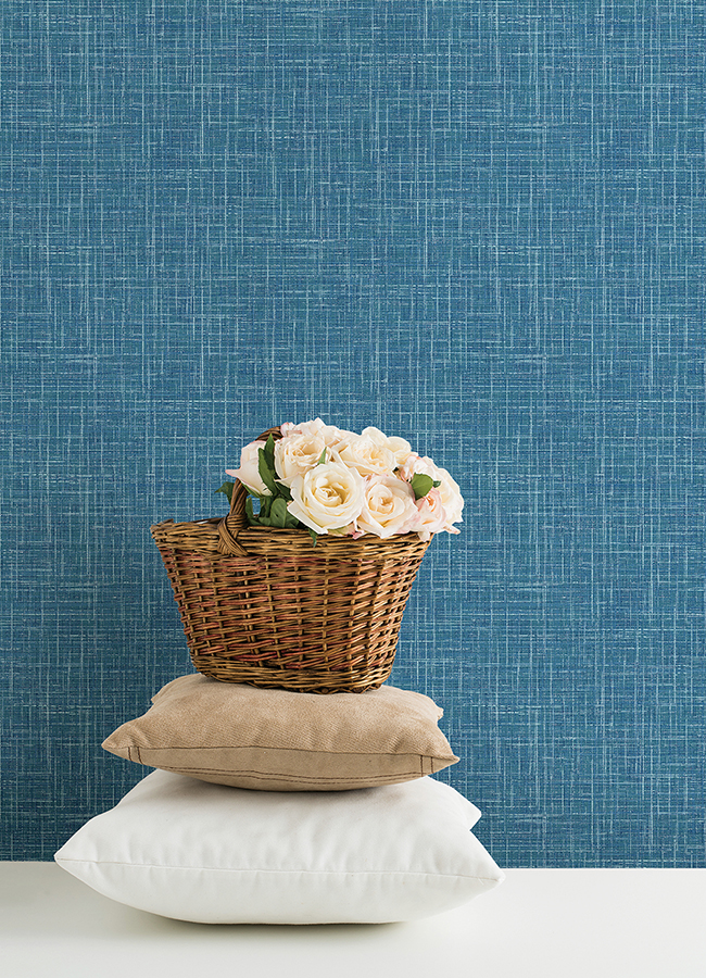 404626351 Emerson Blue Linen Wallpaper by AStreet Prints
