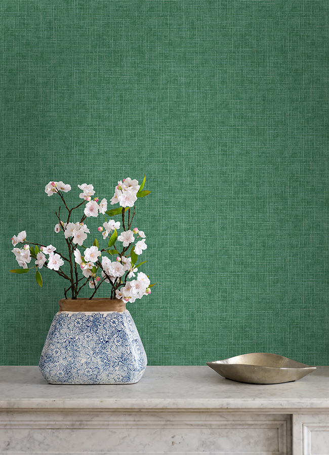 4046-26353 - Emerson Jade Linen Wallpaper - by A-Street Prints