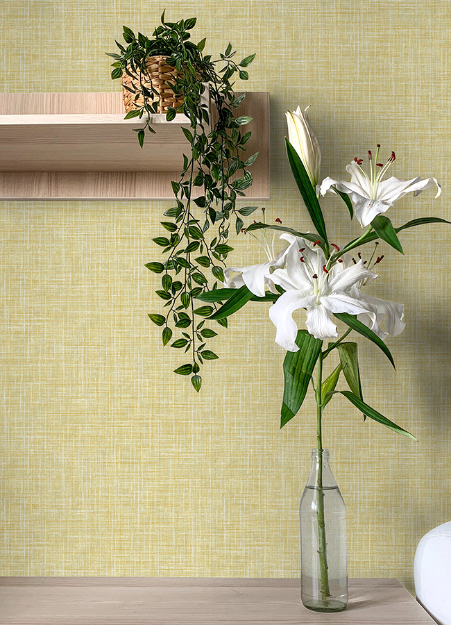 404626356 Emerson Yellow Linen Wallpaper by AStreet Prints