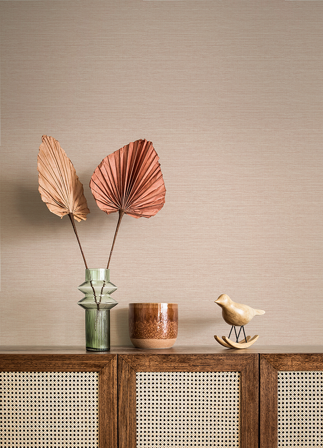 404626498 Agave Light Pink Faux Grasscloth Wallpaper by AStreet