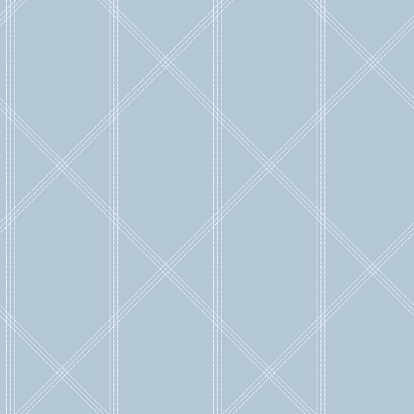 Picture of Walcott Light Blue Stitched Trellis Wallpaper
