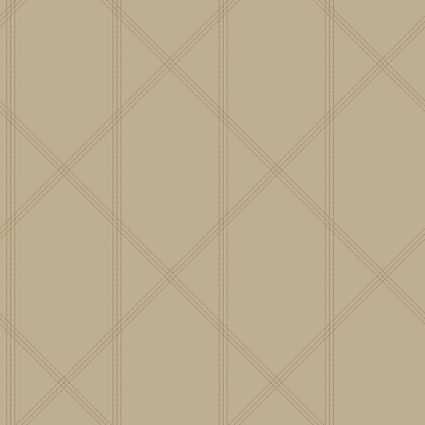 Picture of Walcott Taupe Stitched Trellis Wallpaper
