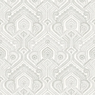 Picture of Fernback Grey Ornate Botanical Wallpaper