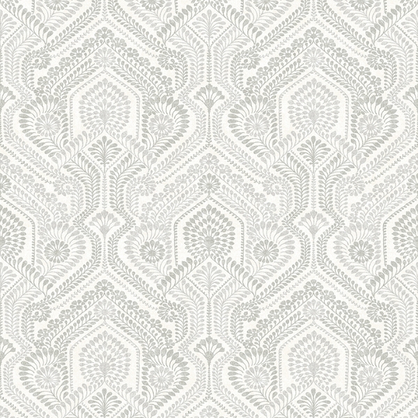 Picture of Fernback Grey Ornate Botanical Wallpaper