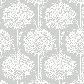 Picture of Zaria Grey Topiary Wallpaper