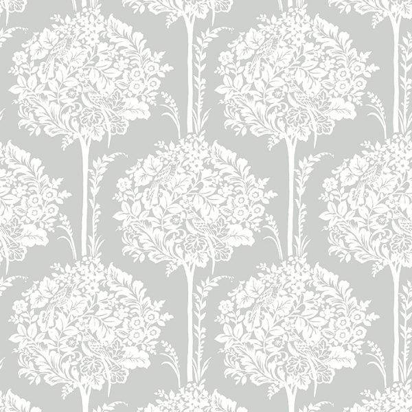 Picture of Zaria Grey Topiary Wallpaper