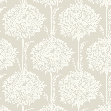 Picture of Zaria Taupe Topiary Wallpaper