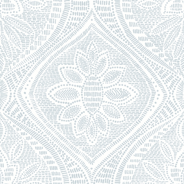 Picture of Scout Light Blue Floral Ogee Wallpaper